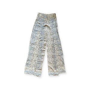 Abbeline pants casual slits XS white blue zip side summer vacation beach